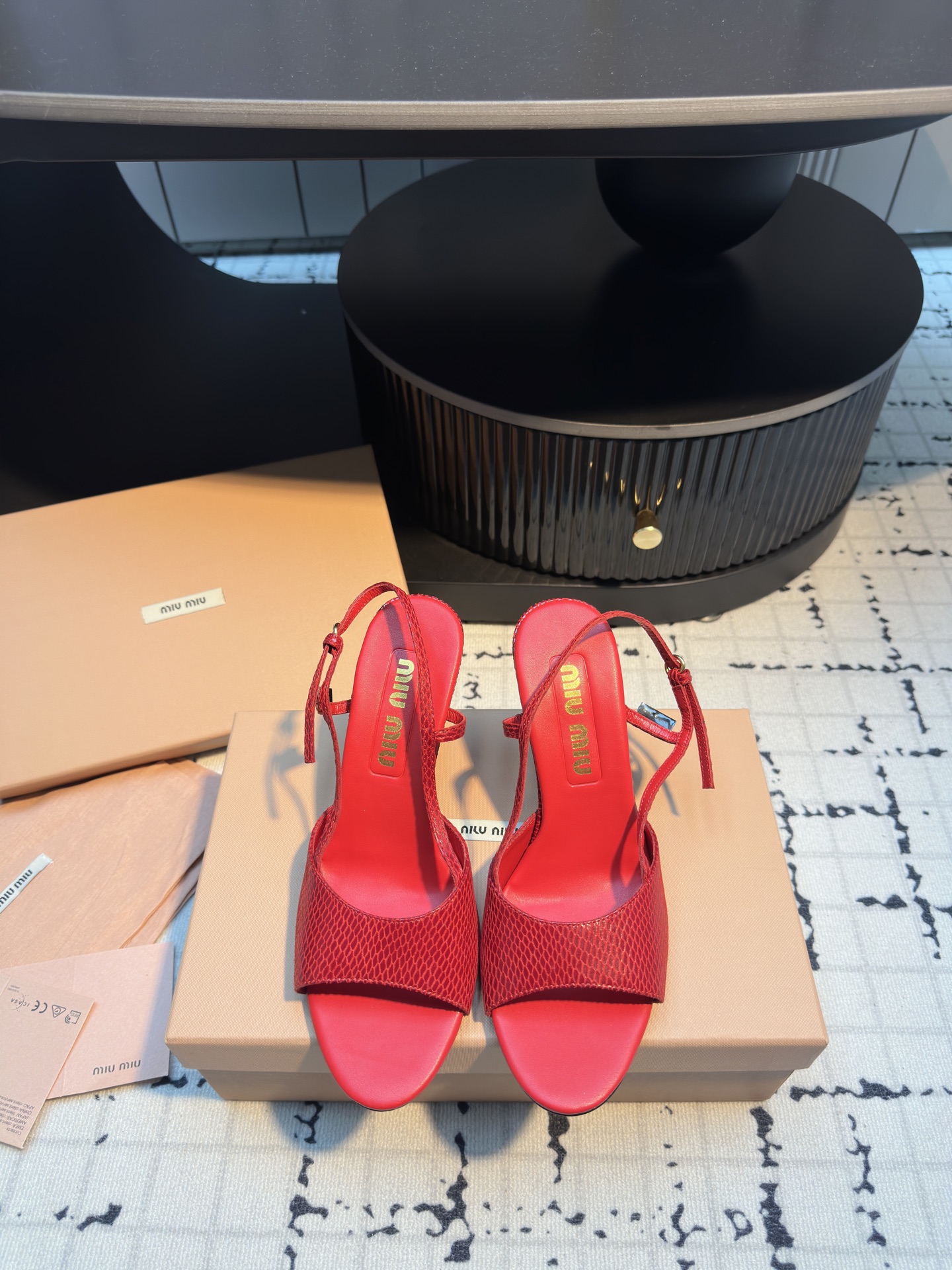 Miu Miu 25SS Snake Print Slingback Kitten Heel Sandals - Elegant & Chic 3 i1746521130807 4078 0 0