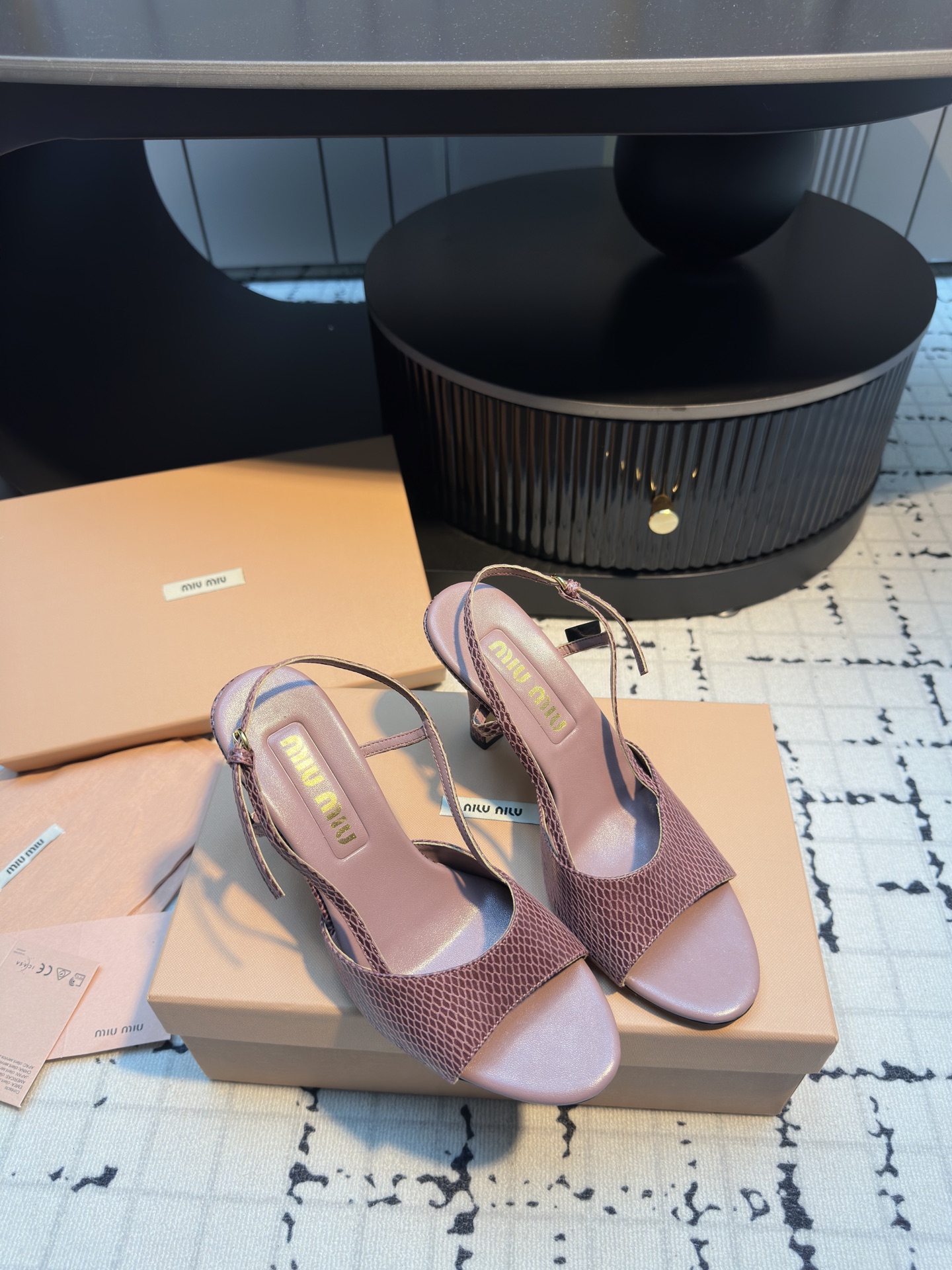 Miu Miu Snake Print Slingback Kitten Heel Sandals - Elegant & Retro 4 i1746521148996 4055 0 1