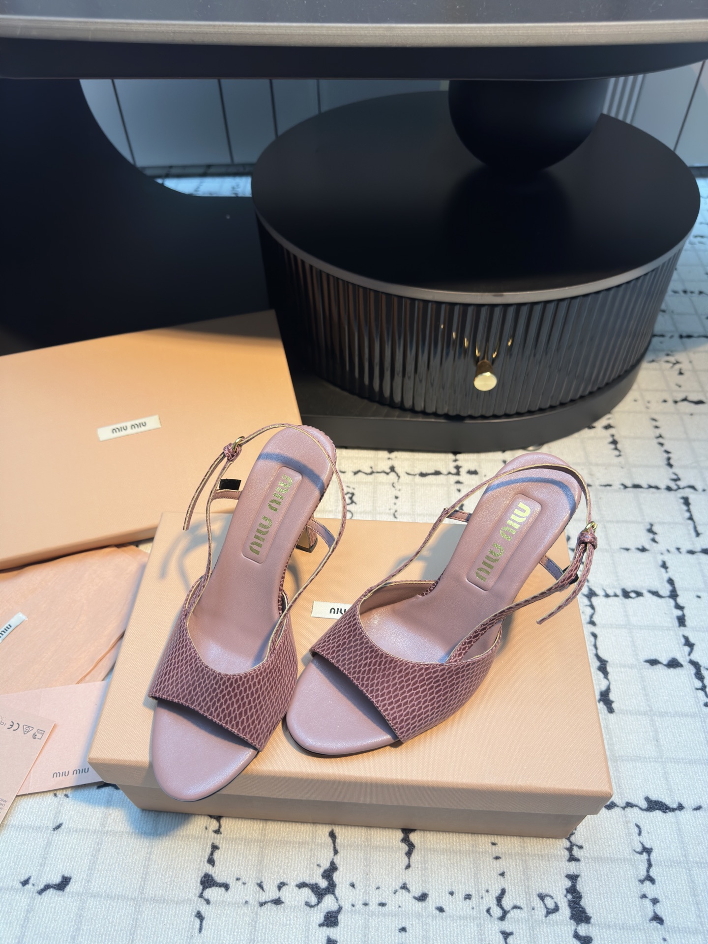 Miu Miu Snake Print Slingback Kitten Heel Sandals - Elegant & Retro 6 i1746521149136 7982 0 3
