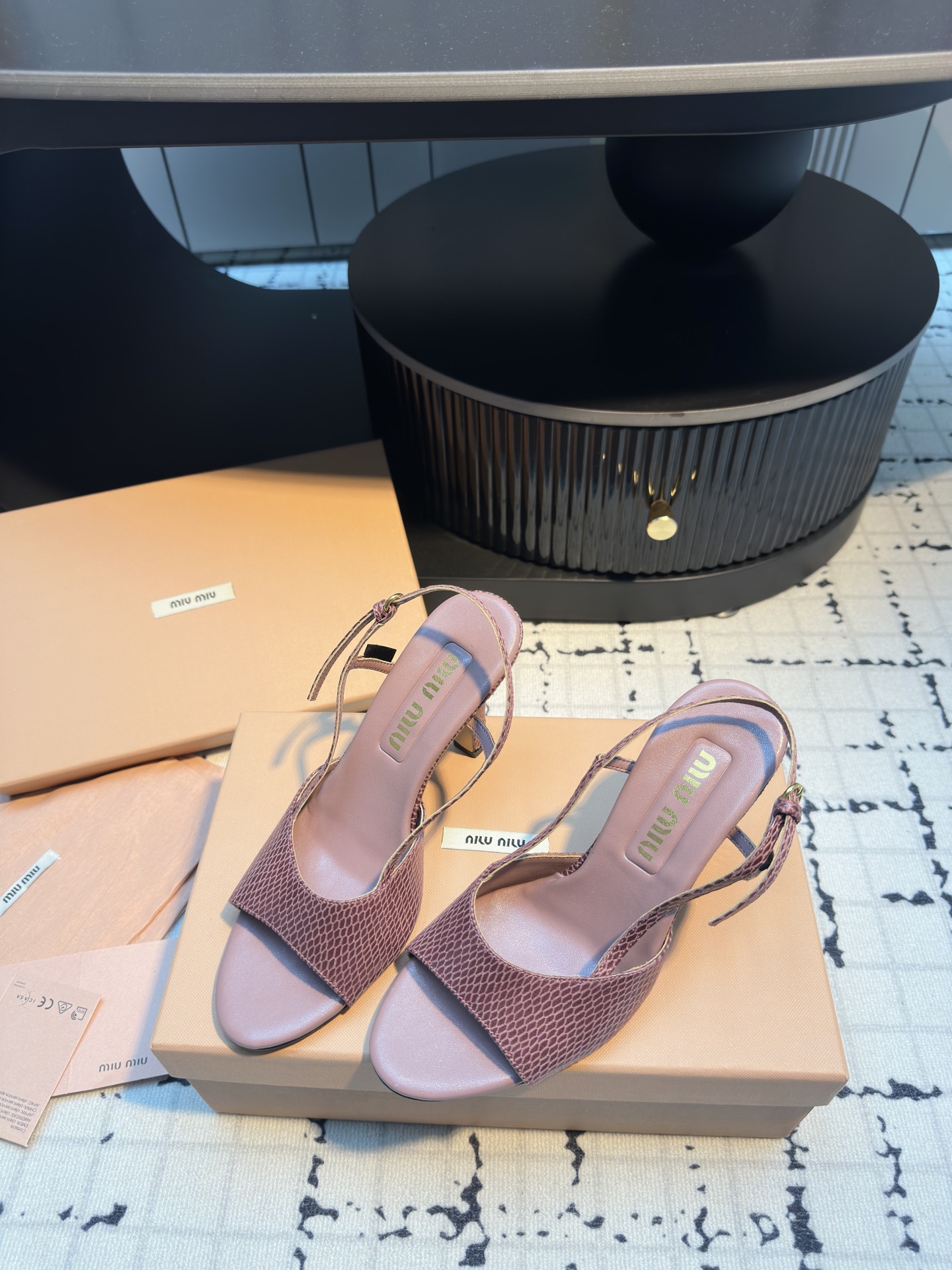 Miu Miu Snake Print Slingback Kitten Heel Sandals - Elegant & Retro 5 i1746521149212 6675 0 2