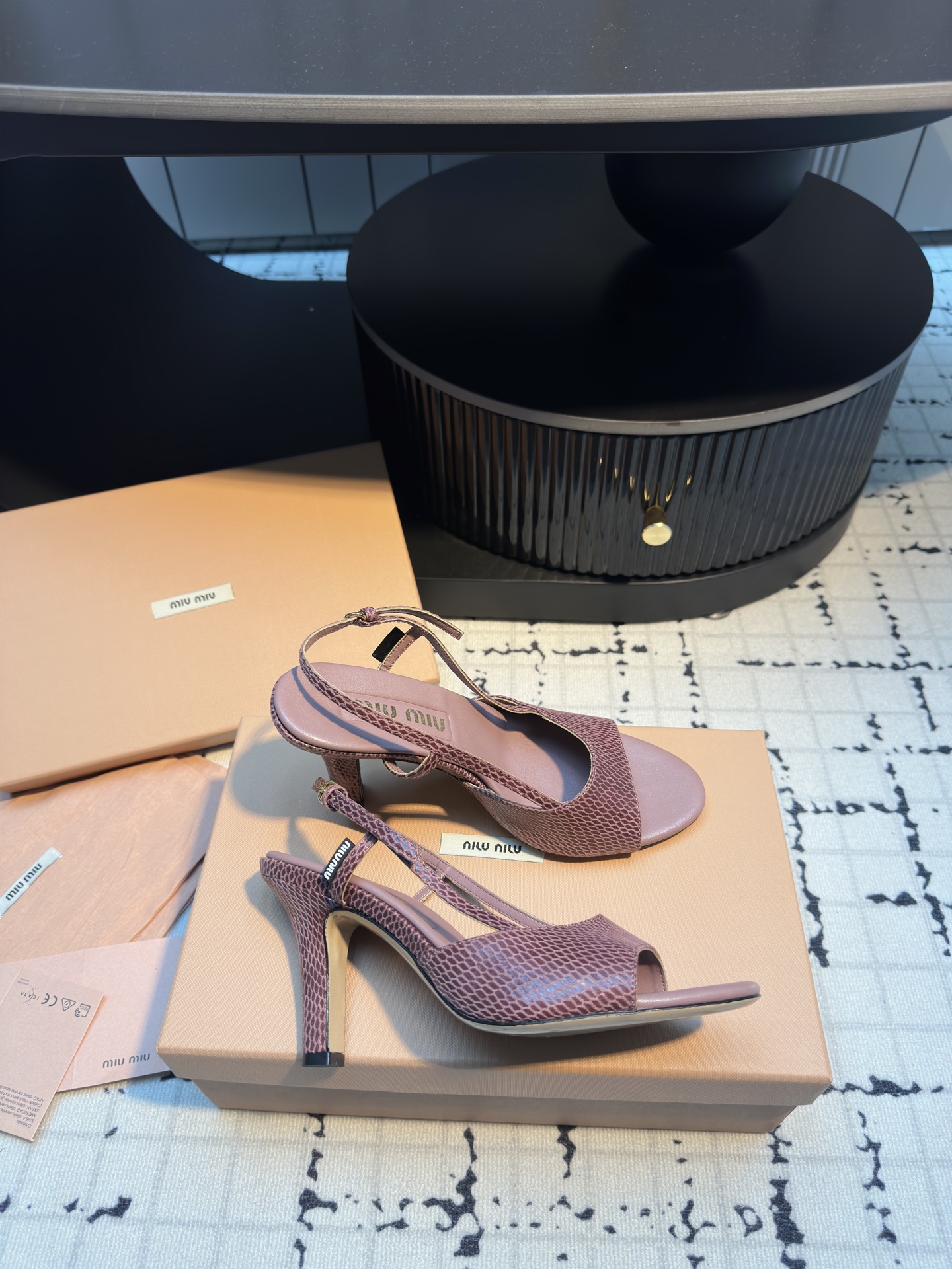 Miu Miu Snake Print Slingback Kitten Heel Sandals - Elegant & Retro 2 i1746521150589 643 0 4
