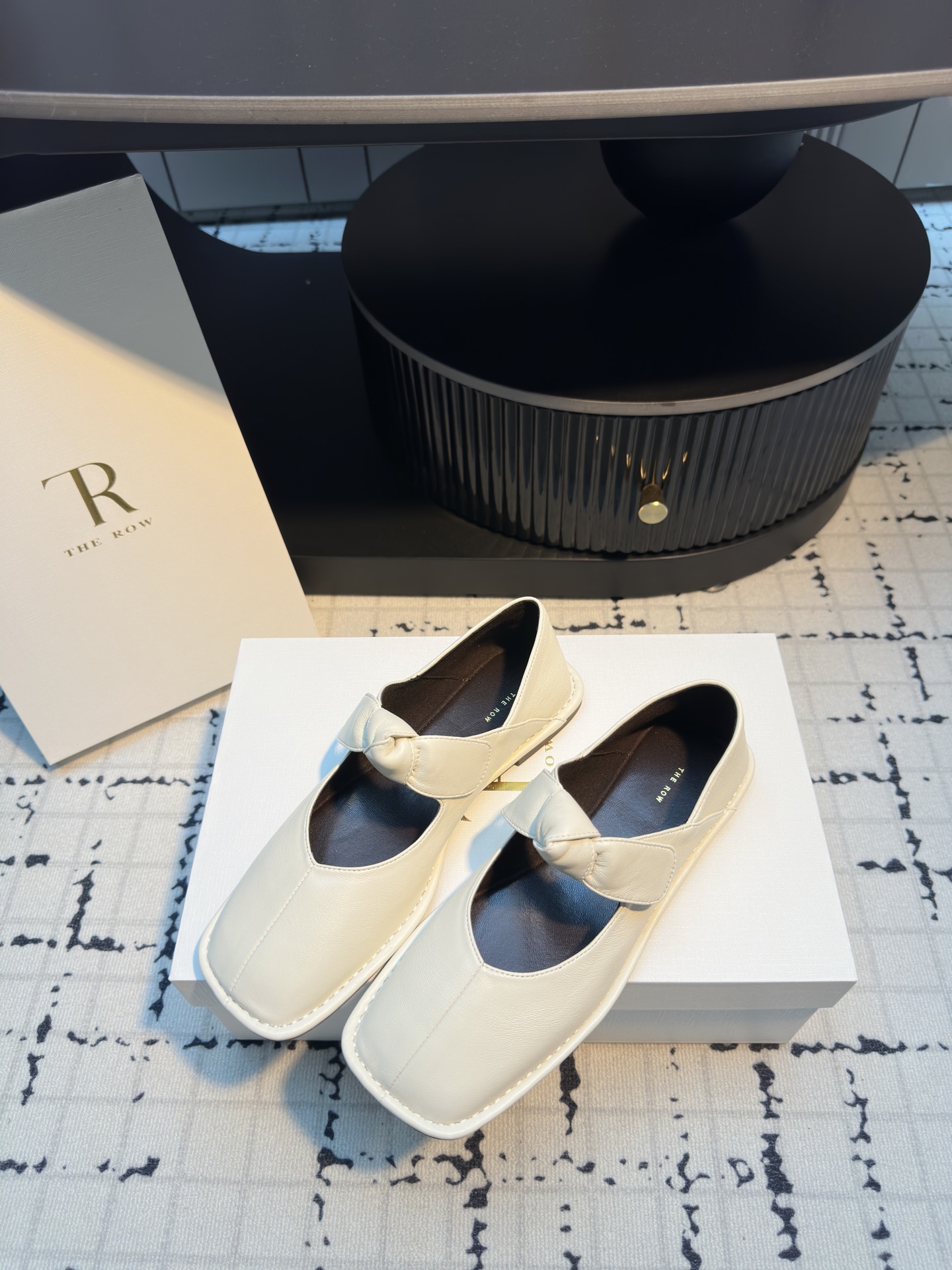 The Row Square Toe Bow Flat Mary Janes Genuine Leather Ballet Shoes 4 i1746610514173 8885 0 2
