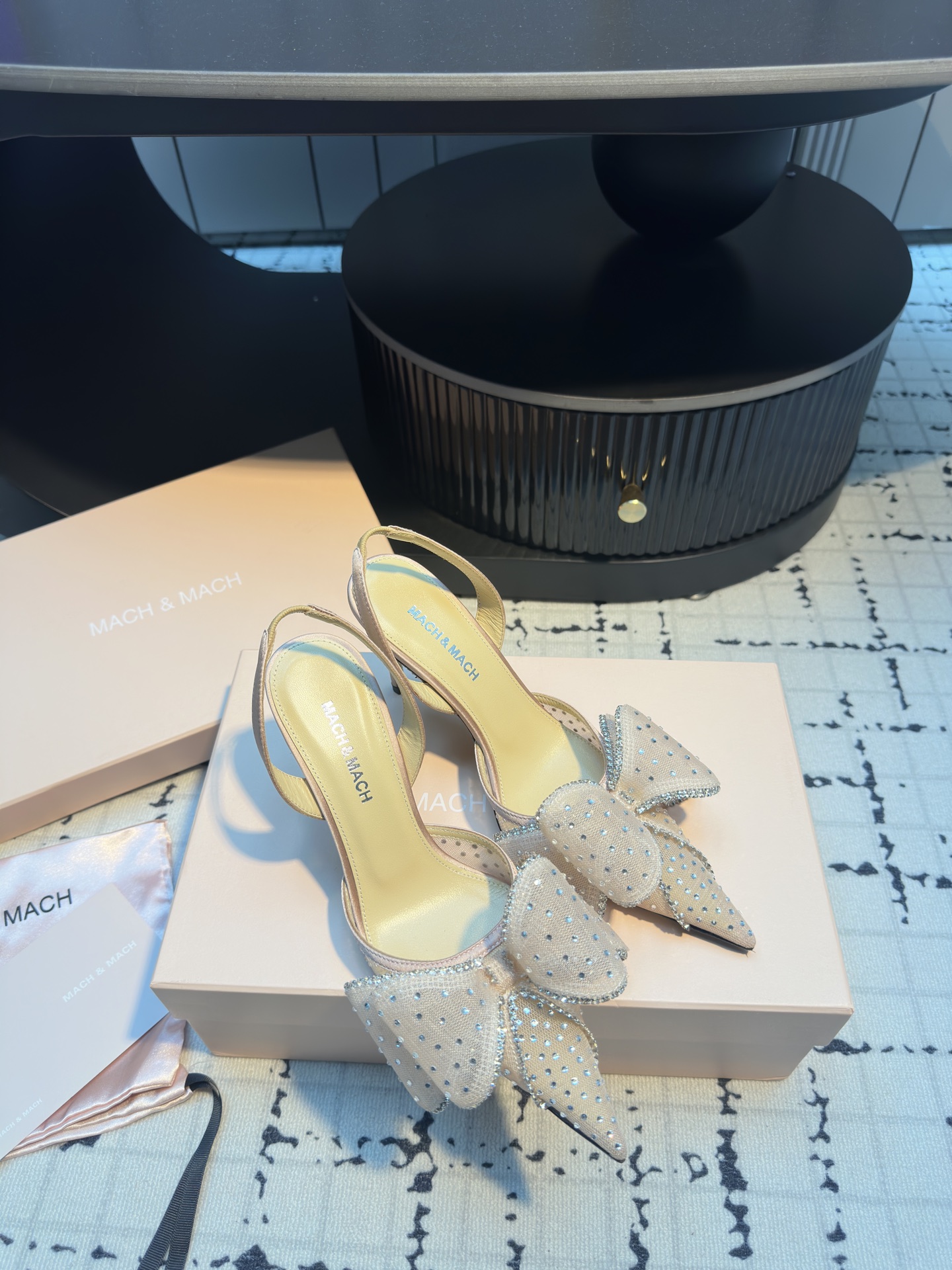 Luxury Crystal Sandals with Custom Italian Silk and 8.5cm Heels
