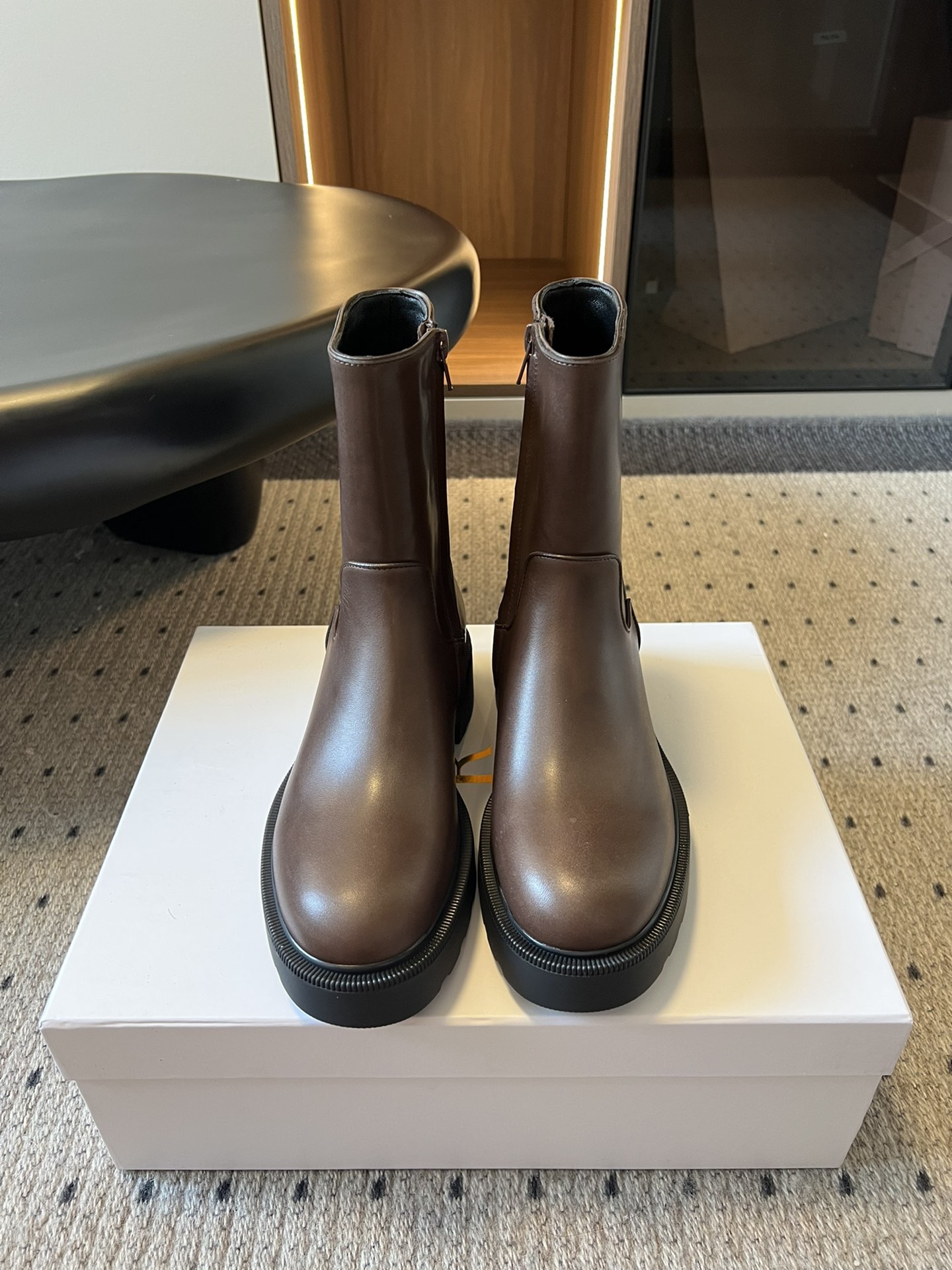 The Row Style Leather Ankle Boots Vintage Square Toe Chunky Heel Booties 3 i1756956198852 2591 0 0