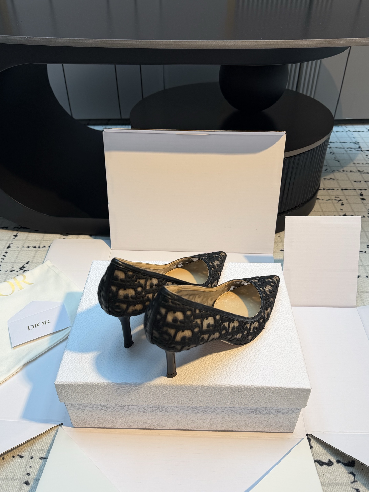 dior black adiorable oblique pumps