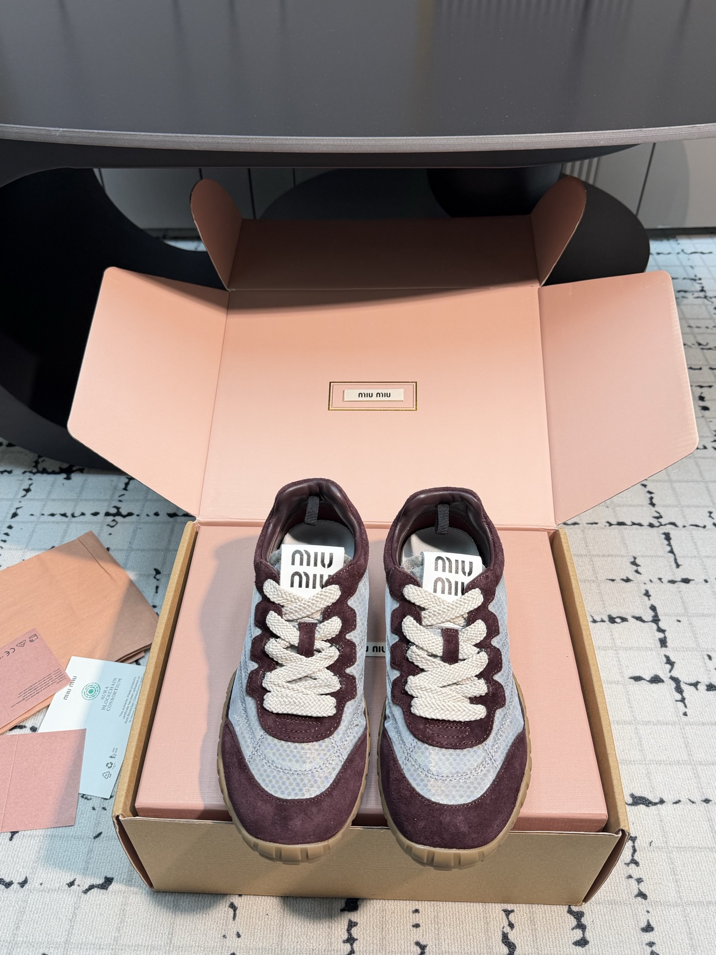 Contrast Panel Lace Up Sneakers