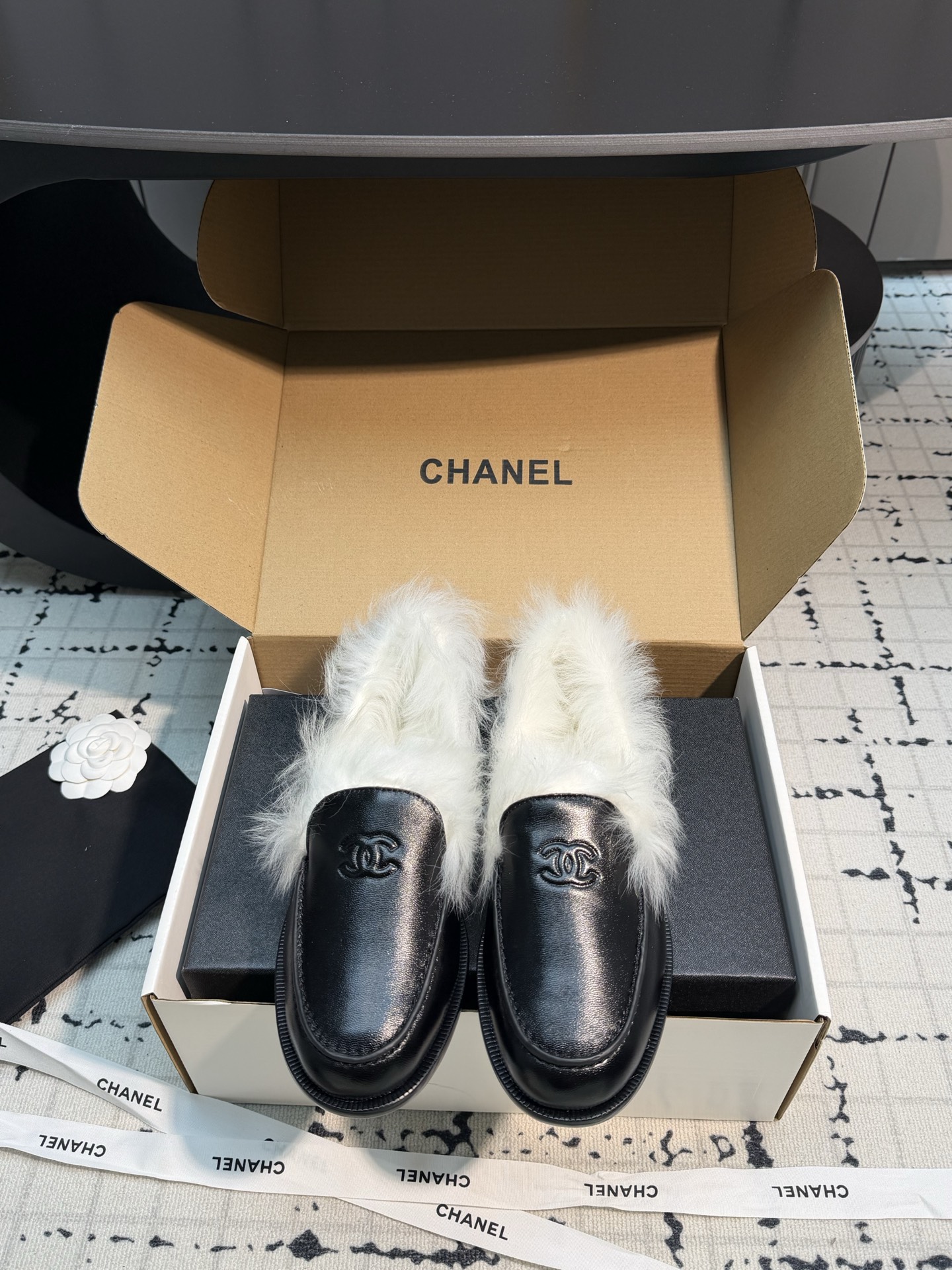 Black and White Loafers
