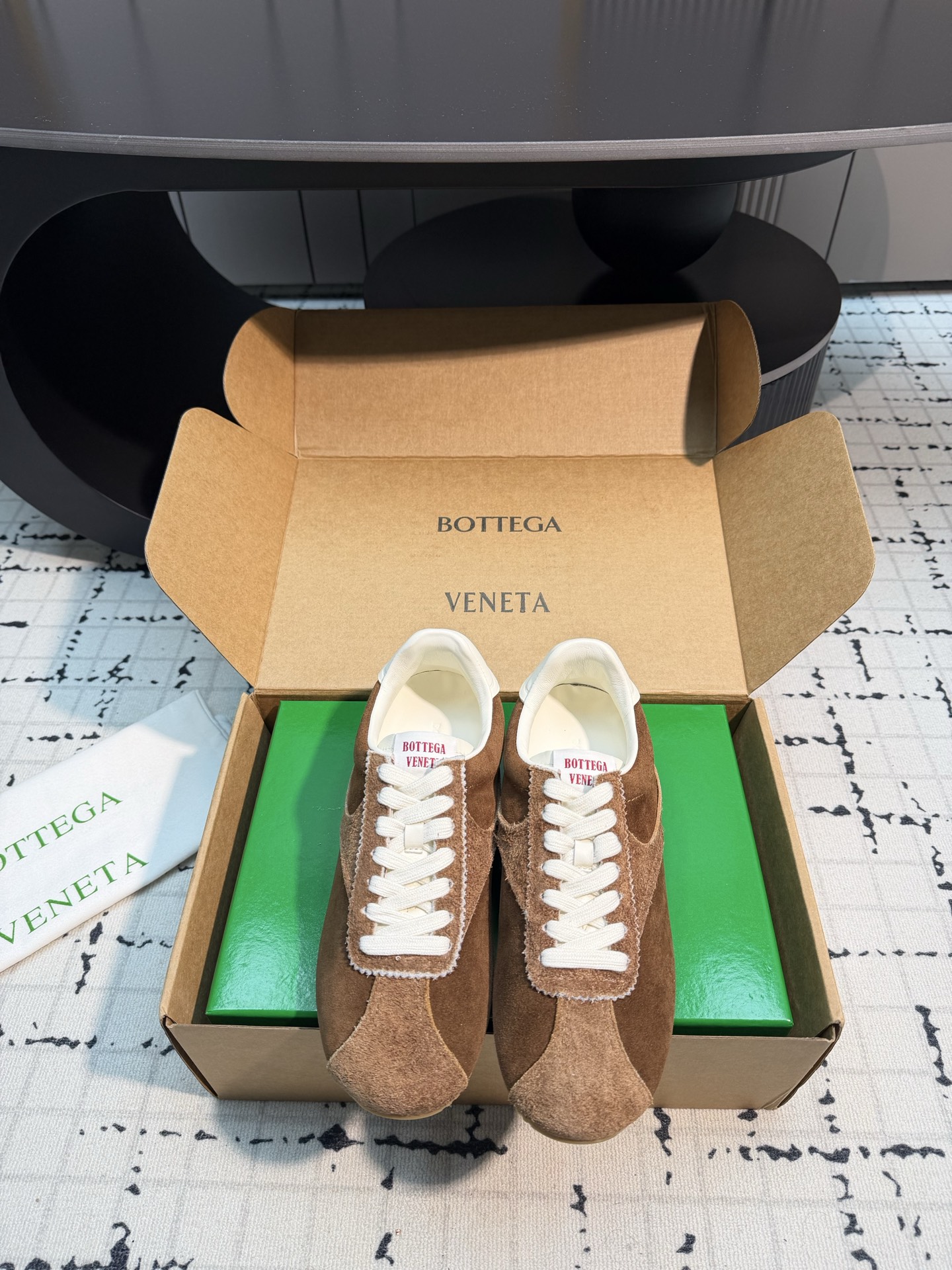 Bottega Veneta Brown Lace Up Sneakers