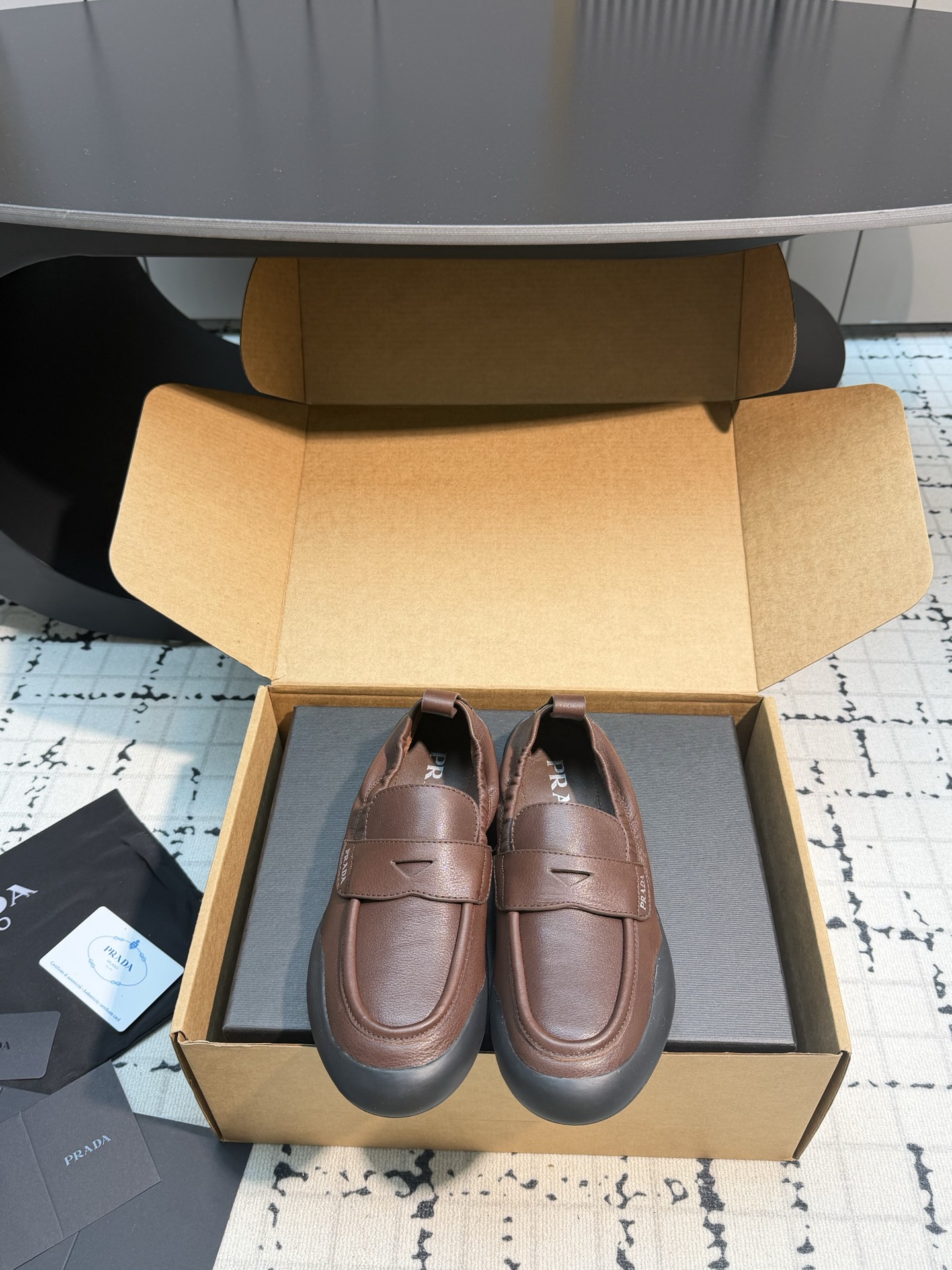 Prada Brown Penny Loafers