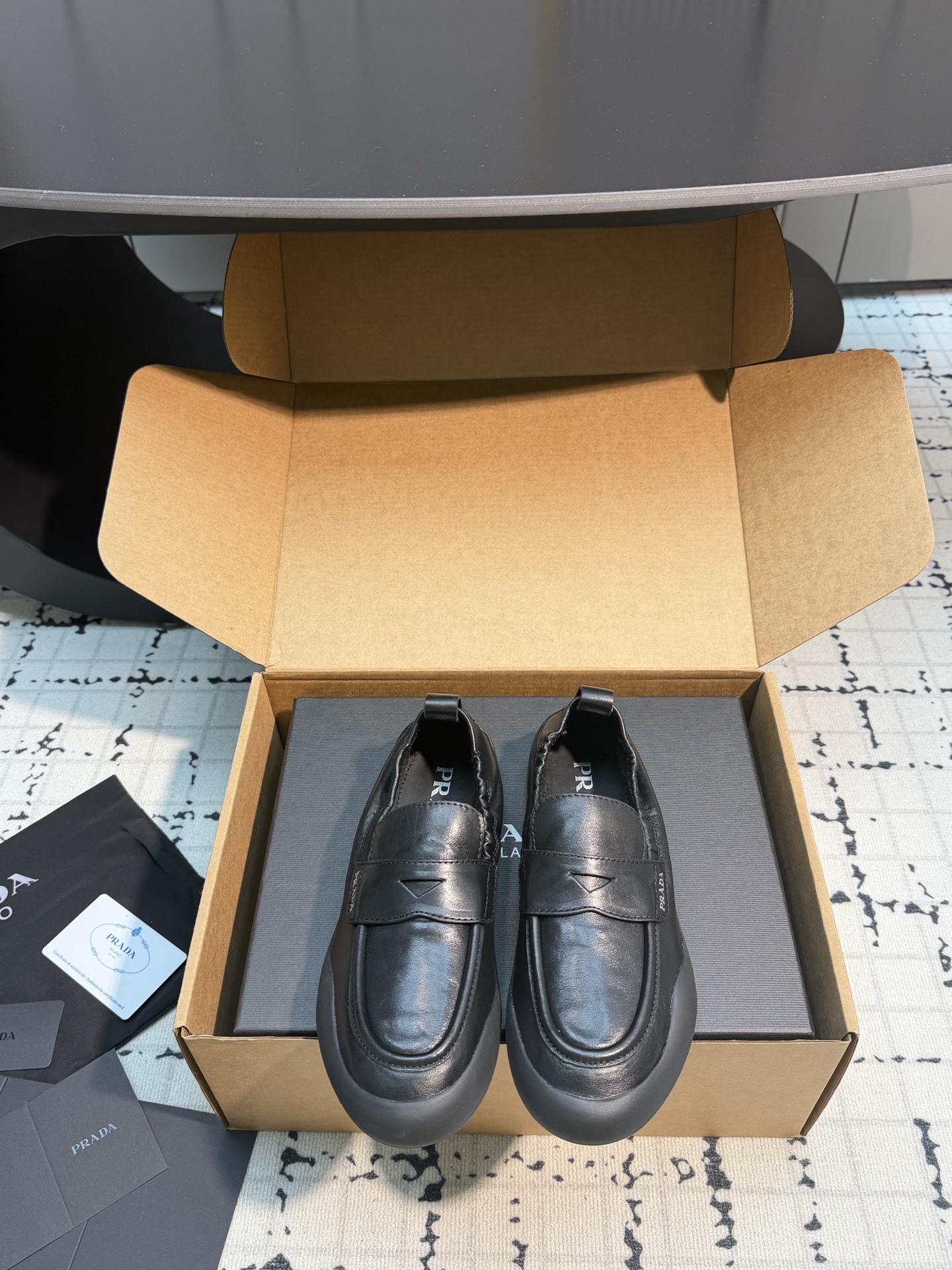 Prada Black Penny Loafers