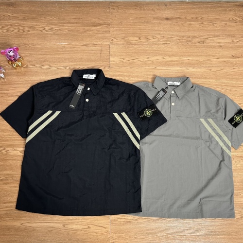 Stone Island Men's Two-Stripe Functional Short-Sleeve Shirt - High Quality 1 Stone Island Men's Two-Stripe Functional Short-Sleeve Shirt - High Quality