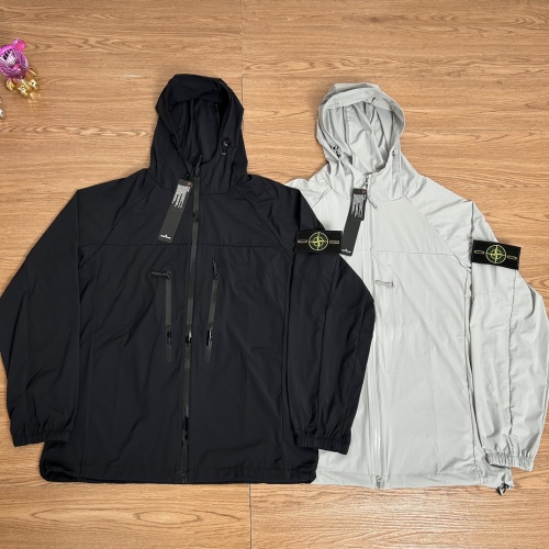 Stone Island UV Protection Outdoor Windbreaker Jacket - Black and Grey 1 Stone Island UV Protection Outdoor Windbreaker Jacket - Black and Grey
