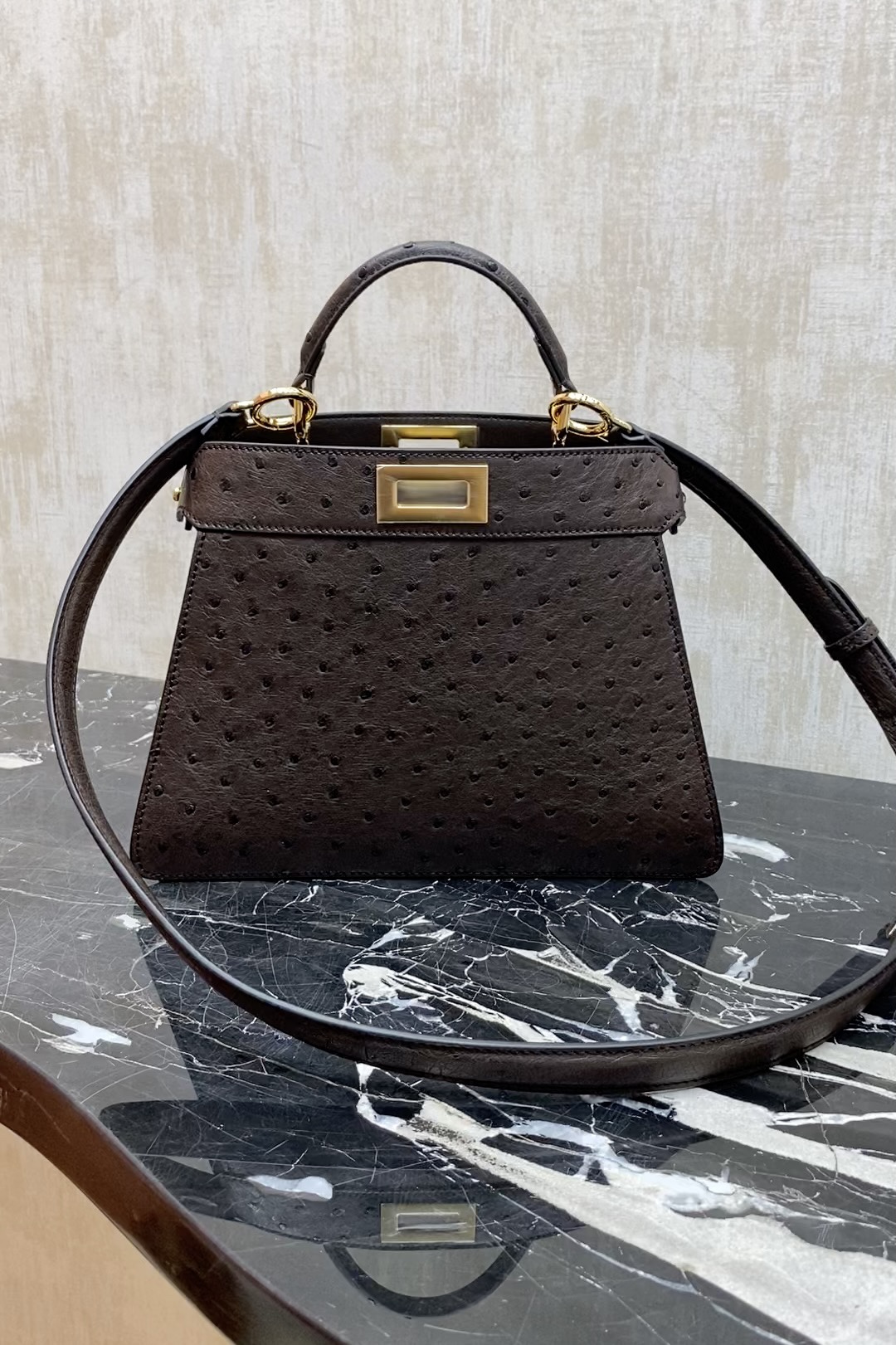 Fendi PEEKABOO, rare animal ostrich skin