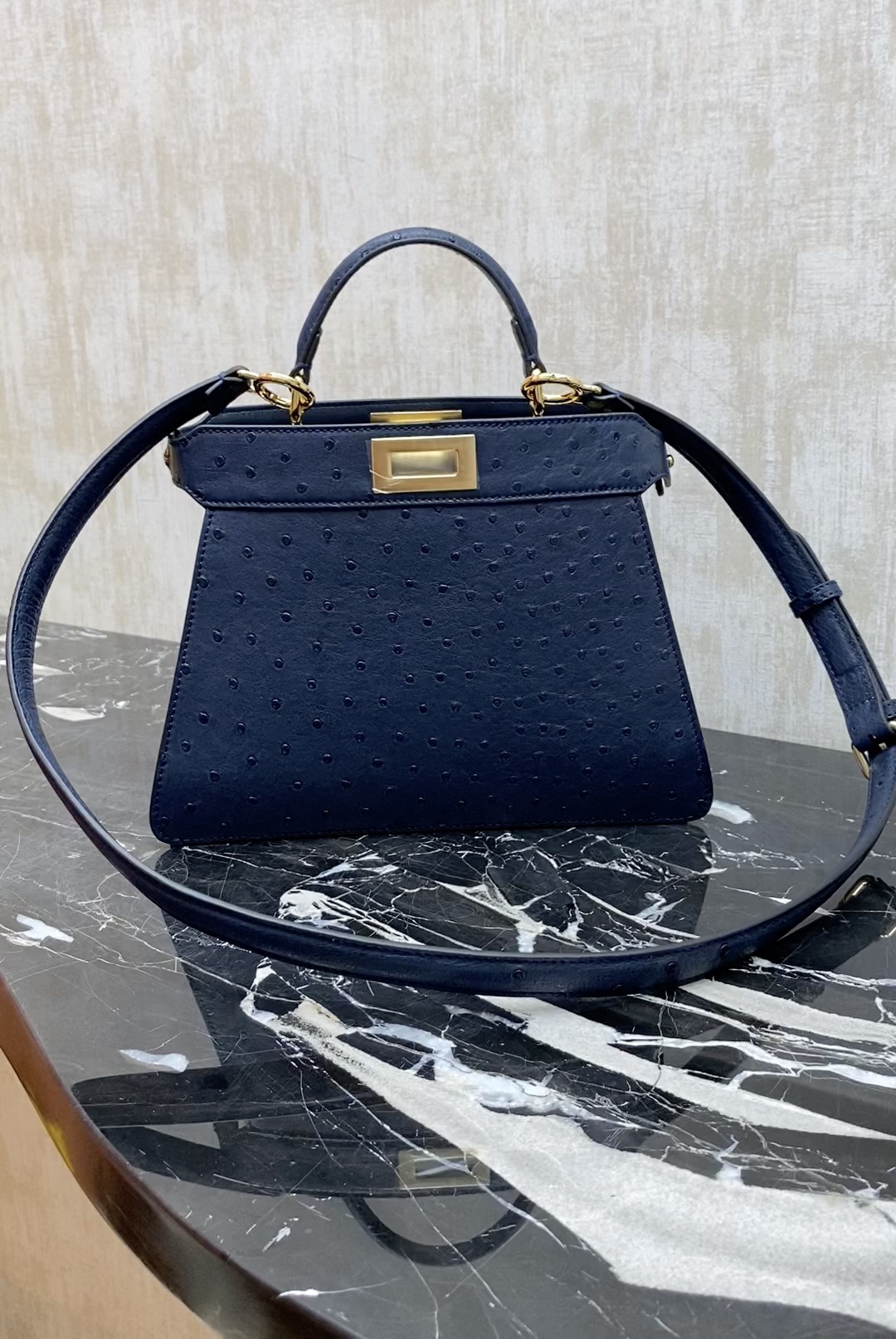 Fendi PEEKABOO, rare animal ostrich skin