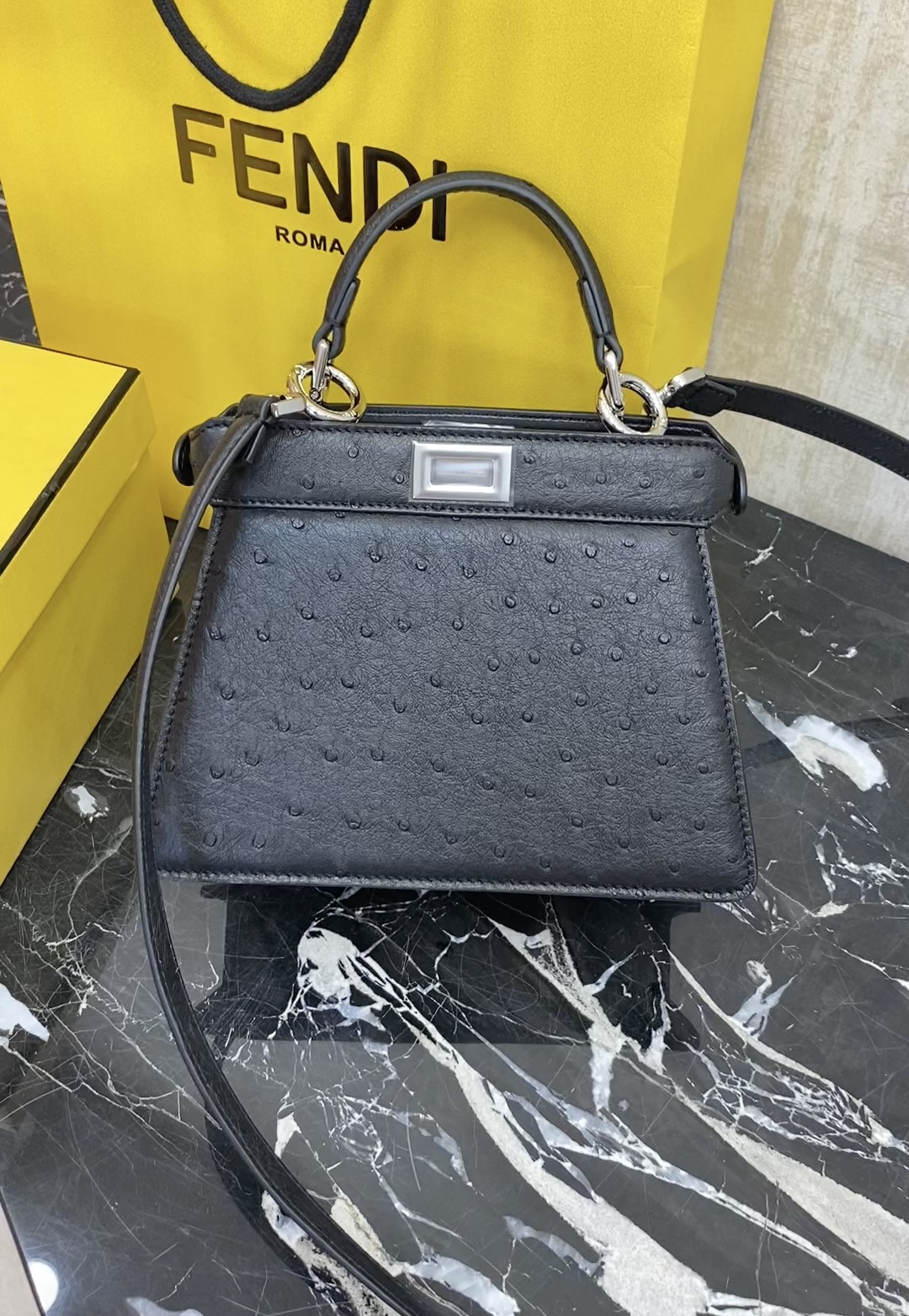 Fendi Black silver buckle feels great