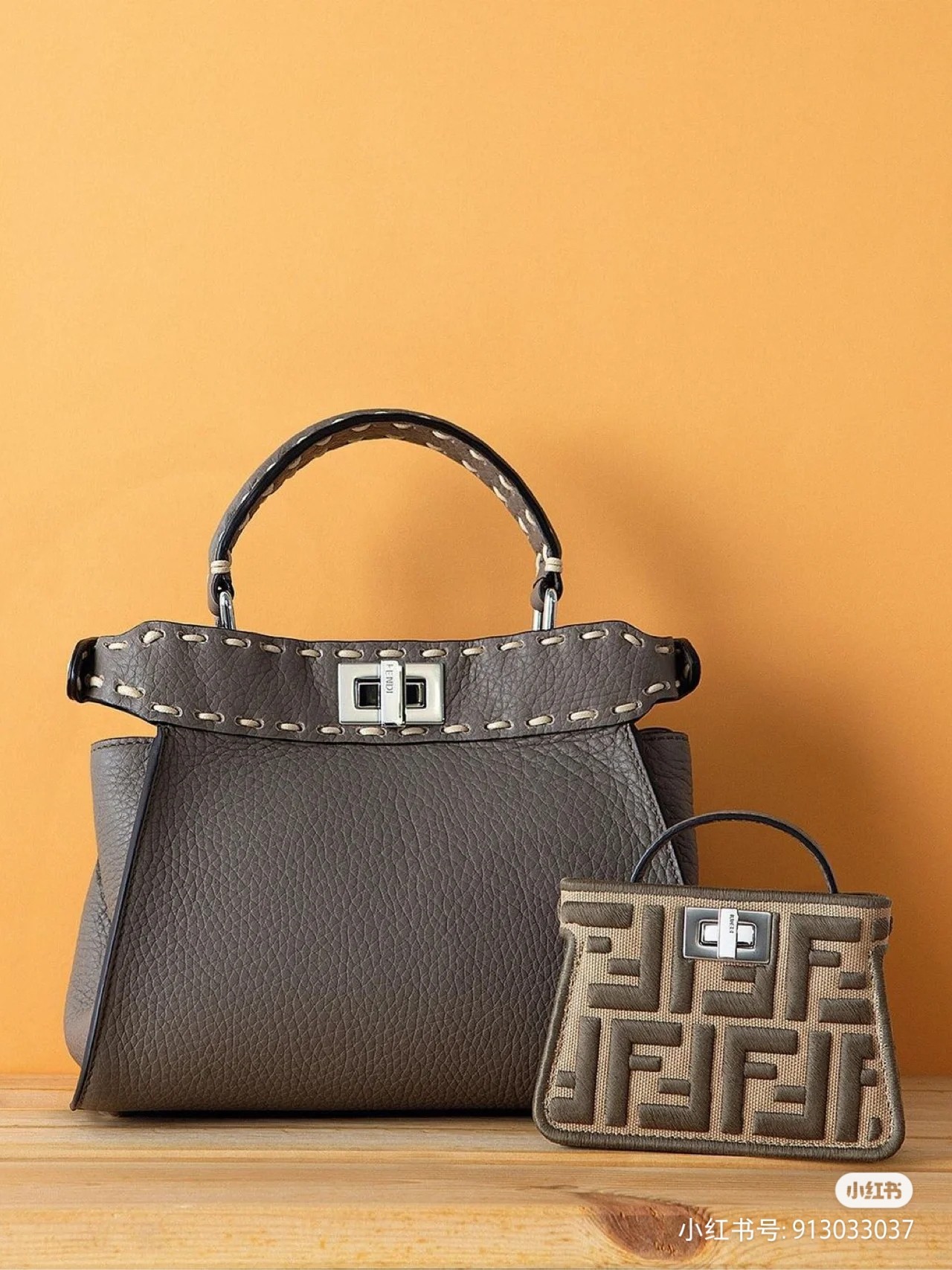 Fendi Single picture: High-end gray, the Peekaboo series was born, and it has naturally become a palace-level gift, with smooth texture and top-s