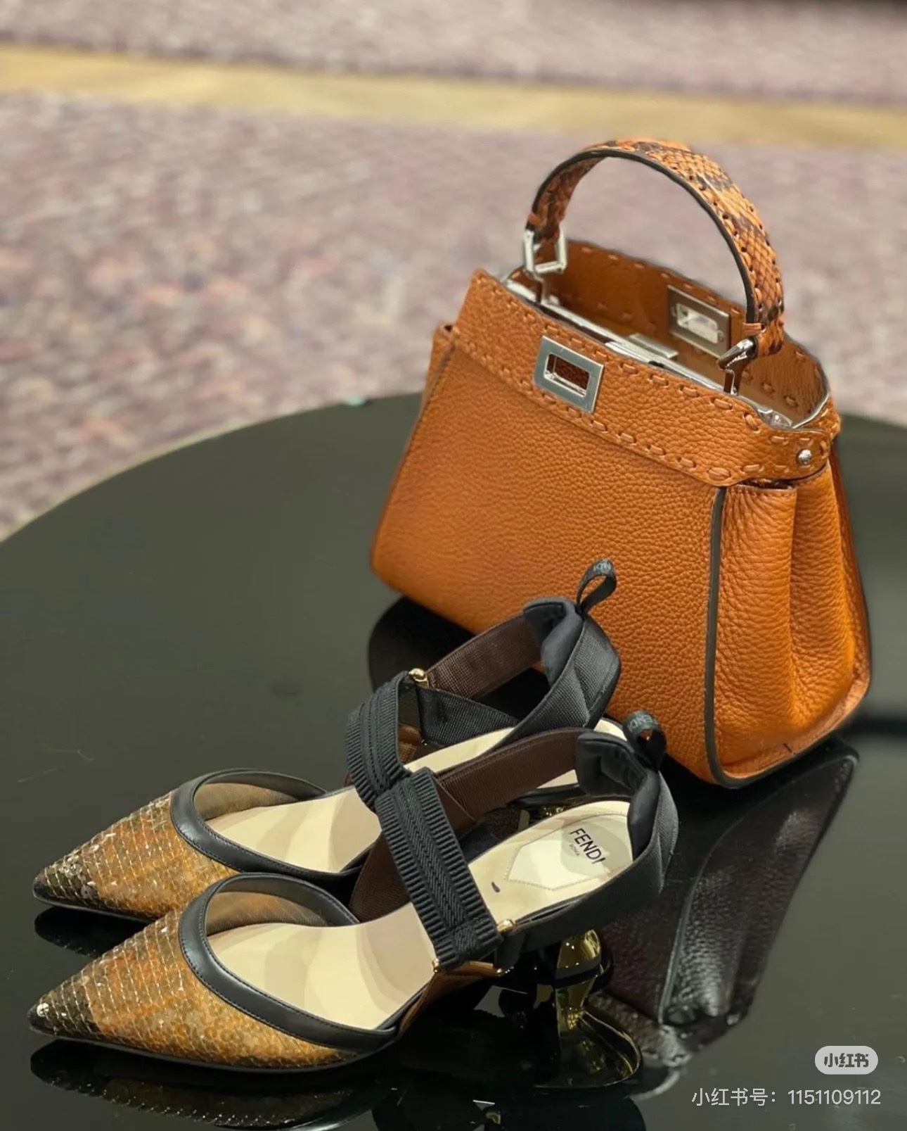 Fendi Caramel color, Peekaboo, is probably a year-round color that never goes out of style. It has pebbled Roman calfskin outer stitching. If you