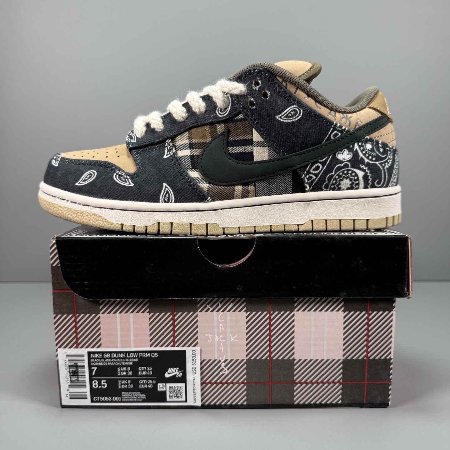Travis Scott x NK SB Dunk Low TS联名腰果花 CT5053-001 原厂