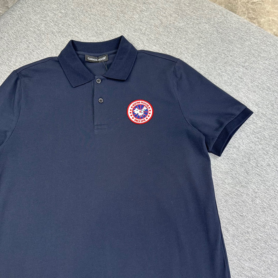 “Classic Embroidered Logo Polo Shorts by P650 Canadian Goose, Cozy Cotton, Recommended Sizes S-XL” - 图片 2