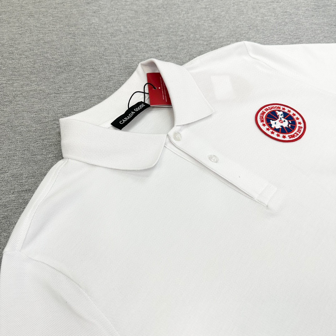 New P650 Canadian Goose Polo Shorts with Classic Embroidery Logo Design, Cozy Cotton Fabric. - 图片 4