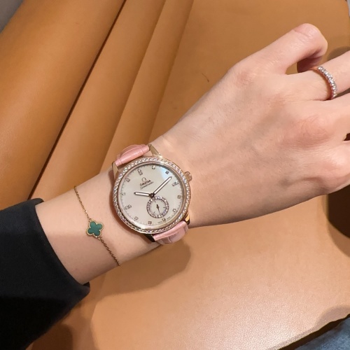 Omega De Ville Diamond Rose Gold Women's Watch with Leather Strap, 37.5mm 1 Omega De Ville Diamond Rose Gold Women's Watch with Leather Strap, 37.5mm