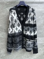 Louis Vuitton Clothing Cardigans Black Grey White Unisex Fall/Winter Collection Fashion SML535380