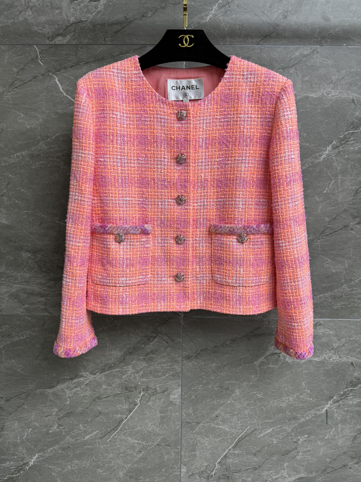 Chanel Clothing Coats & Jackets Pink Silk Spring Collection SML535680