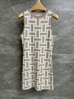 Hermes Clothing Dresses Khaki Wool Spring/Summer Collection smL535290