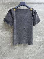 Louis Vuitton Clothing T-Shirt Grey Cotton Spring/Summer Collection Vintage Chains SML535260