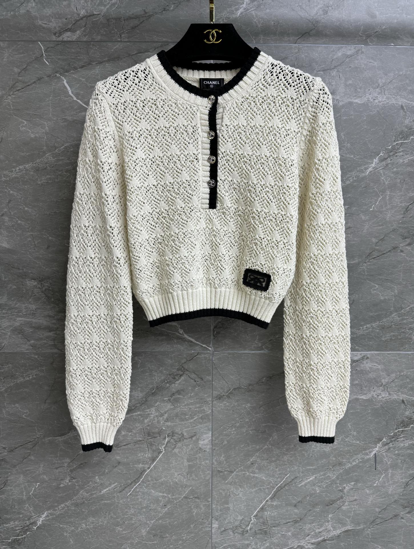 Chanel Clothing Sweatshirts Embroidery Cotton Lace Weave Spring/Summer Collection SML535320