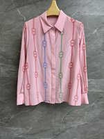 Hermes Clothing Shirts & Blouses Pink Printing Silk Spring/Summer Collection Chains SML535490
