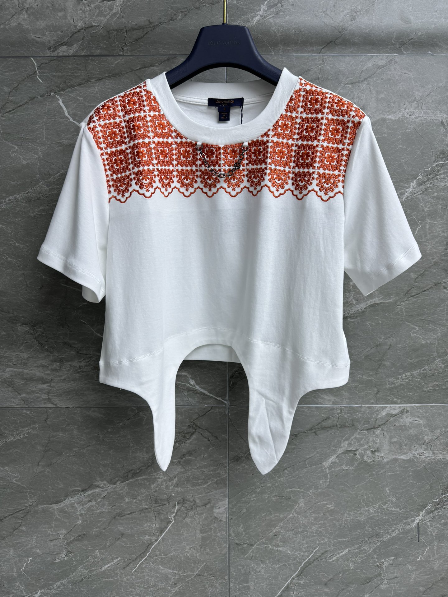 Louis Vuitton Clothing T-Shirt Embroidery Cotton Summer Collection