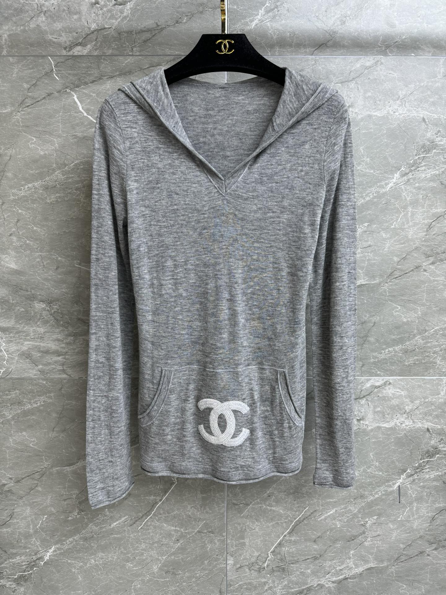 Chanel Abbigliamento Maglione Ricamo Cashmere Lavorazione a maglia Collezione Autunno Top con cappuccio