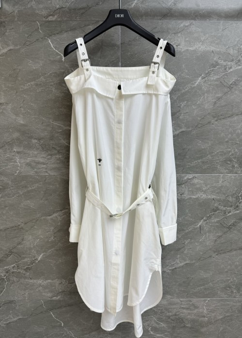 Dior 2025 Spring/Summer Cotton Shirt Dress with Bee Embroidery 1 Dior 2025 Spring/Summer Cotton Shirt Dress with Bee Embroidery