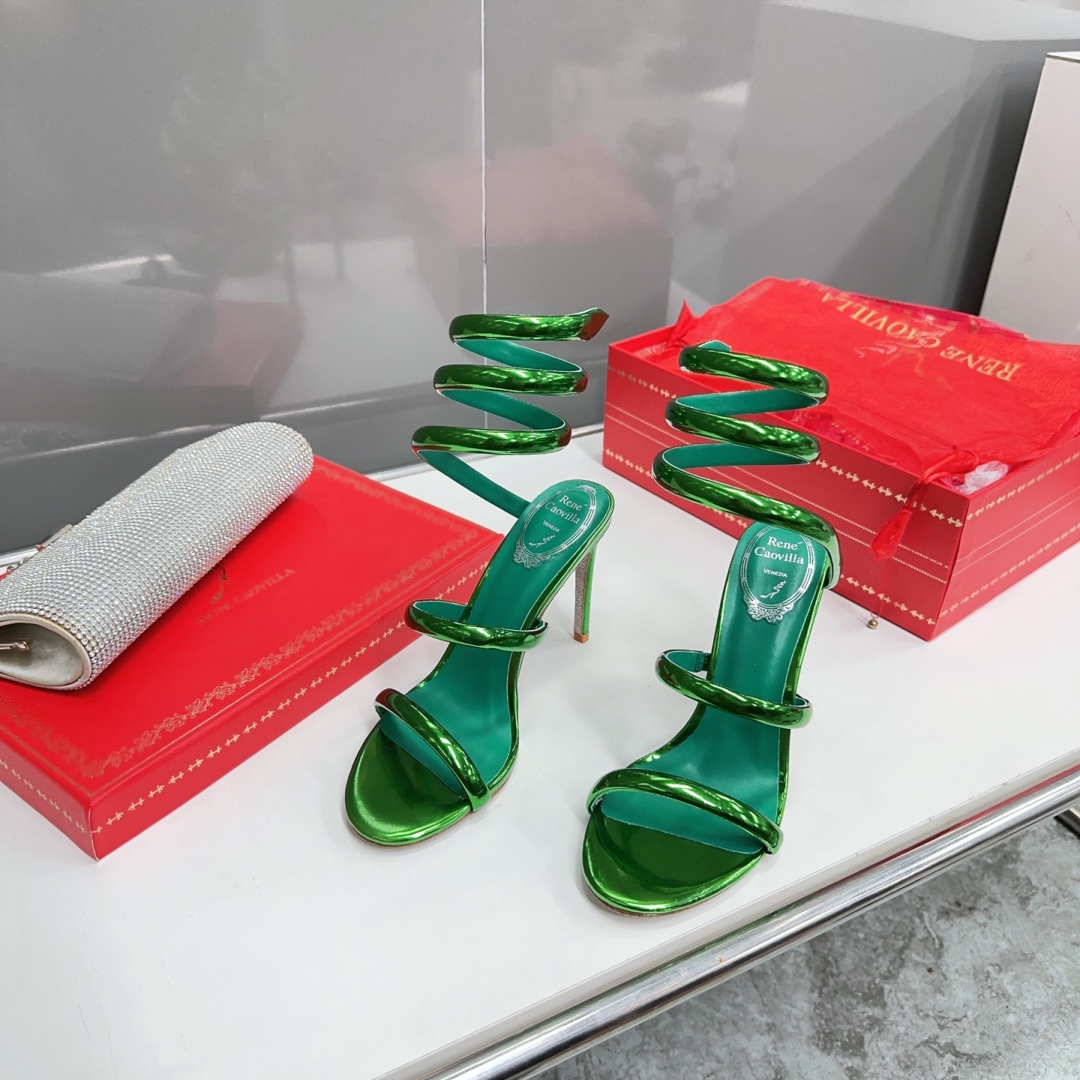 NO:167774,High quality!  R C | s original product, classic RC snake-shaped popular CLEO series, product description welcomes summer with a shining posture, CLEO classic model allows you to take every step with endless light, like the sea, sparkling, ready for your own wonderful moments, grainy pearlescent sheepskin, outsole original, consistent gold buckle flash silver leather outsole Size34-43 