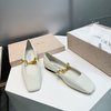 Jimmy Choo Loafers Single Layer Shoes Genuine Leather Sheepskin Spring/Summer Collection Fashion Chains