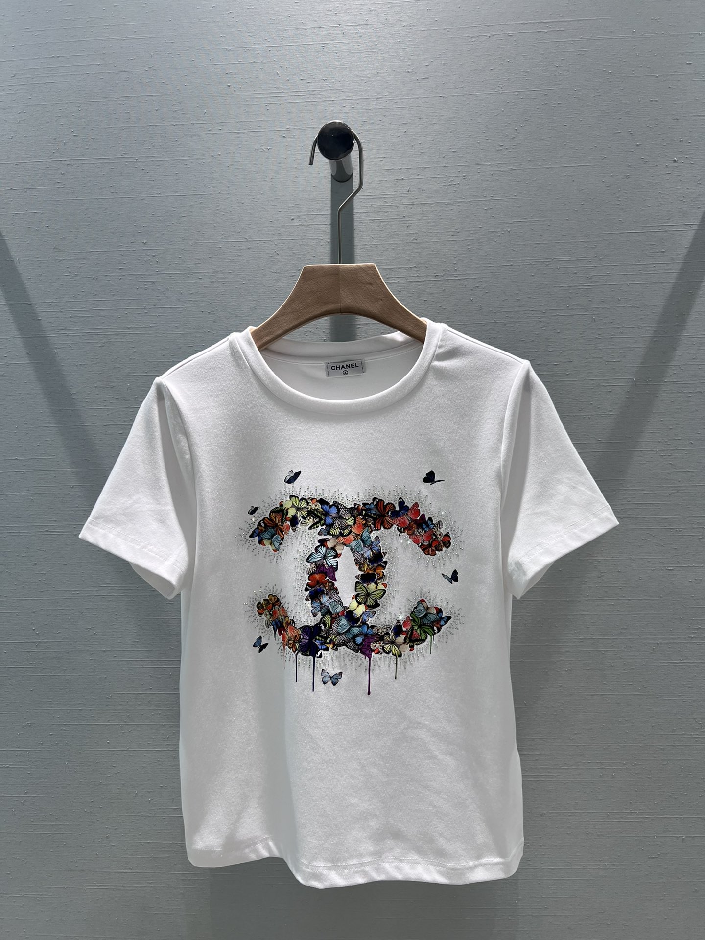 Chanel Vêtements T-Shirt Faux de meilleure qualité
 Imprimé Coton Collection printemps – été Manches courtes