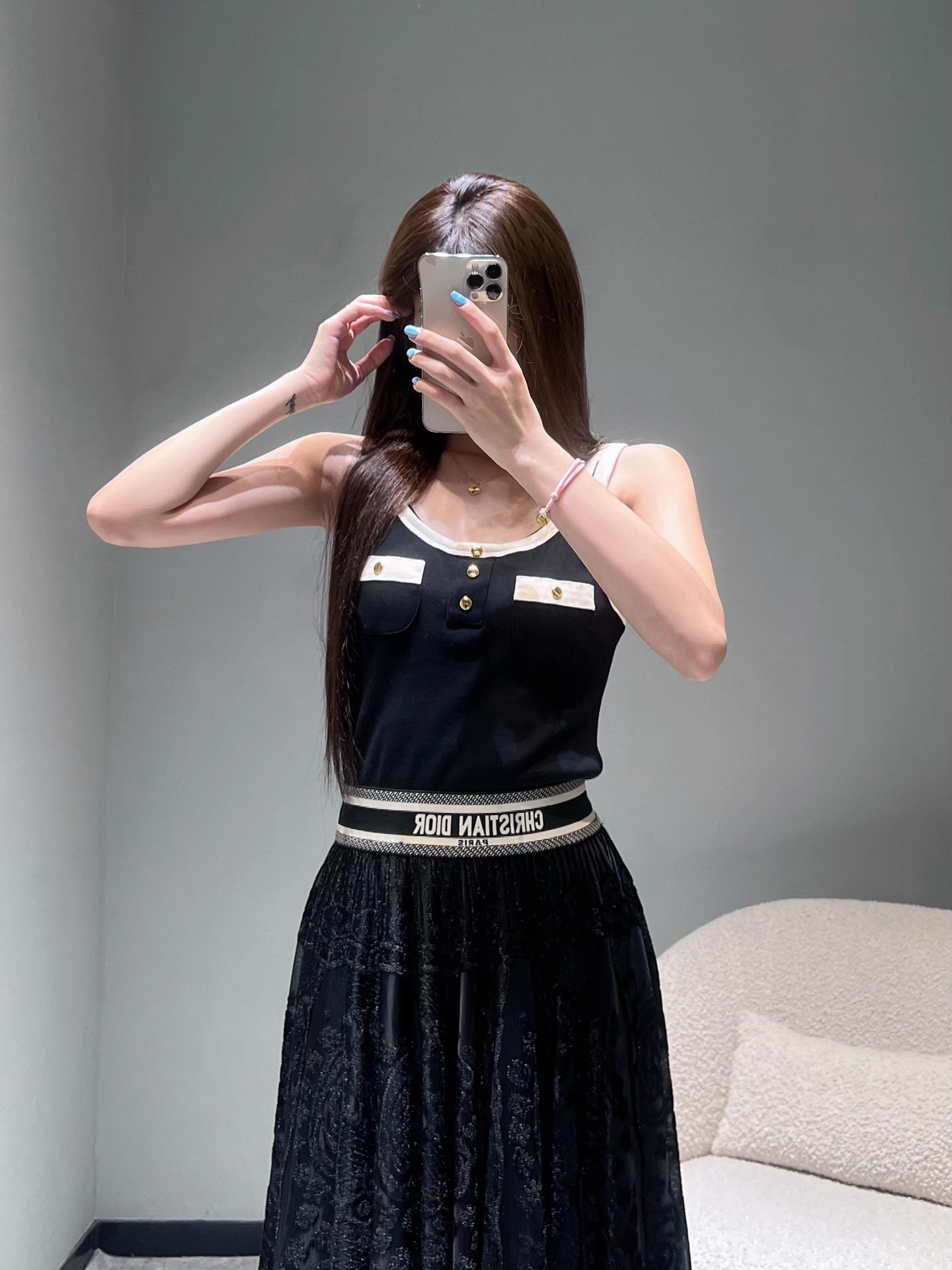 Dior Dress Sets 2025 New Fashion Classic Retro Elegant Pure Black Skirt S-L 2 i1757069695079 4329 0 0