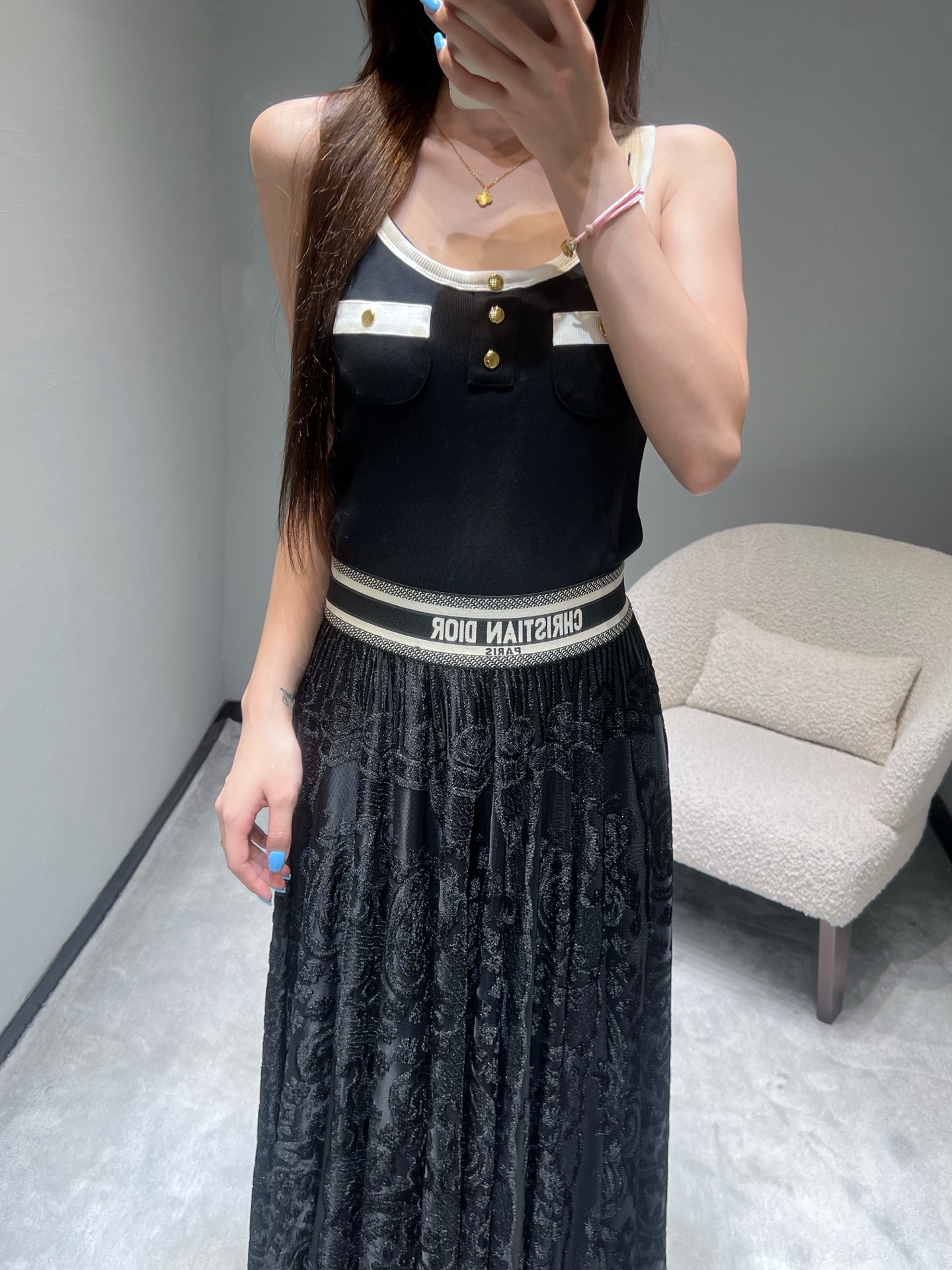 Dior Dress Sets 2025 New Fashion Classic Retro Elegant Pure Black Skirt S-L 6 i1757069695079 996 0 3