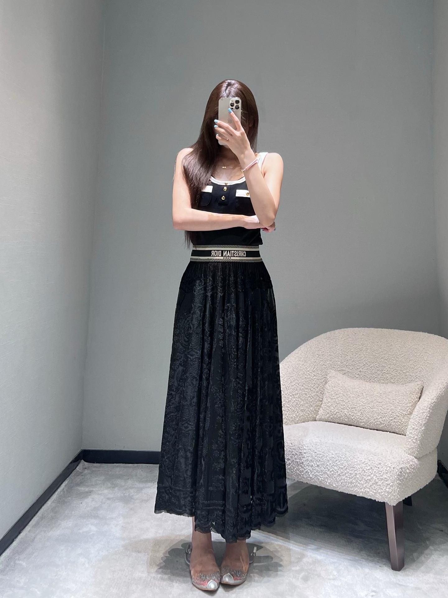 Dior Dress Sets 2025 New Fashion Classic Retro Elegant Pure Black Skirt S-L 8 i1757069696690 2024 0 1