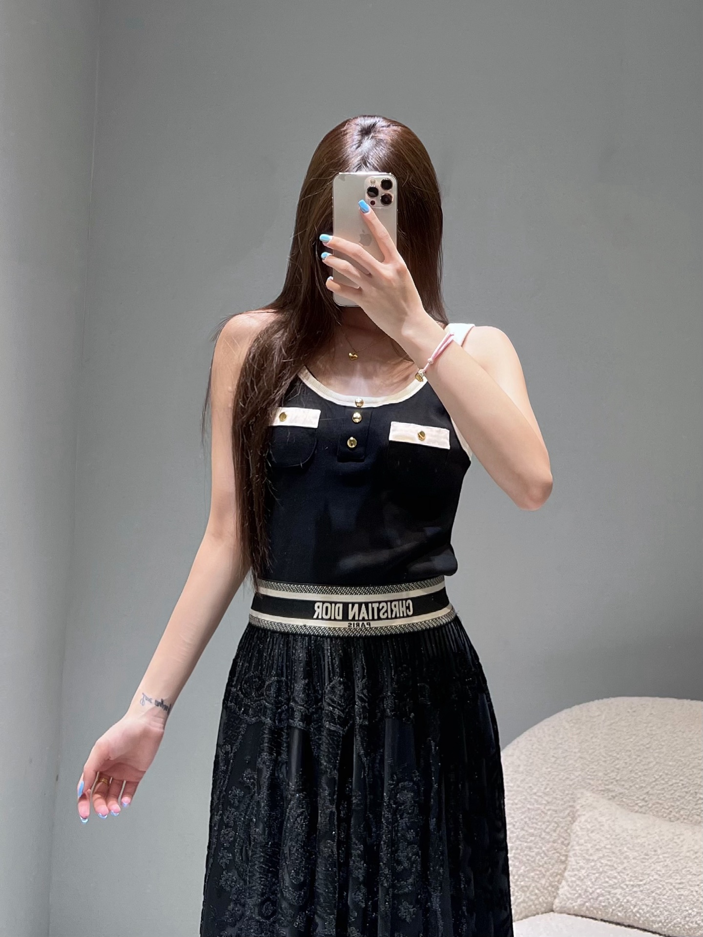 Dior Dress Sets 2025 New Fashion Classic Retro Elegant Pure Black Skirt S-L 4 i1757069696718 2528 0 2