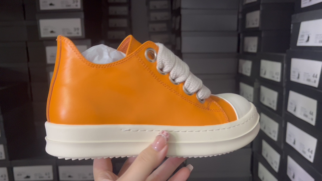 ADD4 Naranja, cordones gruesos, piel de pelo bajo