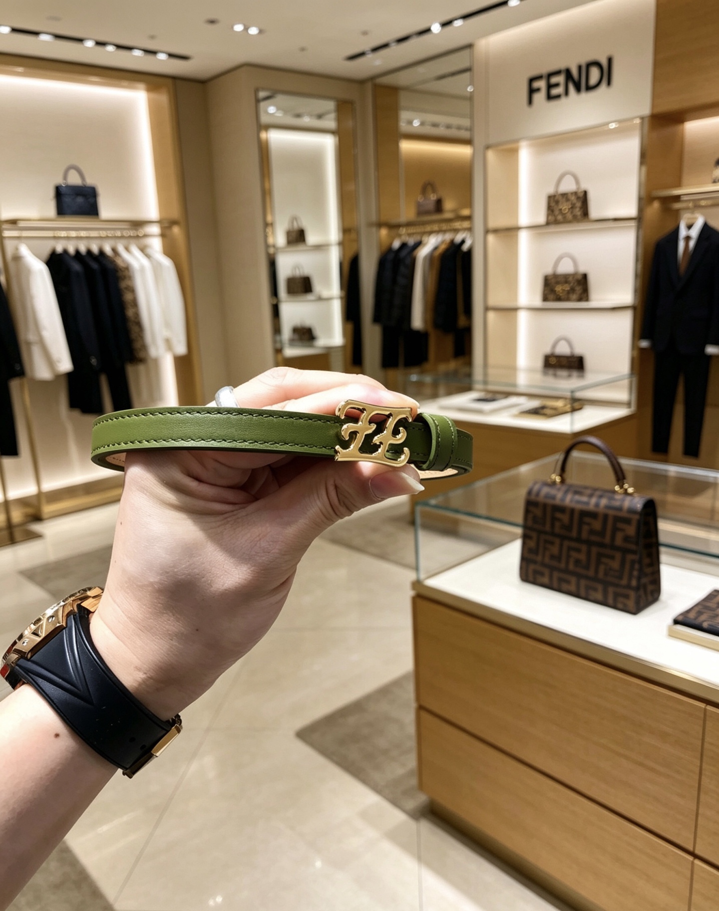 NO:860851,Original order, delivery counter packaging, punching needle, new FD 15MM width, logo-shaped wide belt, original rivet steel buckle, imported original avocado green calfskin made of tree paste special materials, gold-plated surface metal products, quality assurance, non-market currency!  ,belt,cowhide,gold plating19860909原单 配送专柜包装 打孔针  新款 FD 宽15MM 标志造型宽皮带,原版铆钉钢扣,进口原版牛油果绿小牛皮配制树膏专用料制成,镀金表面金属制品,品质保证,非市场通货！,皮带,cowhide,gold plating,Belt