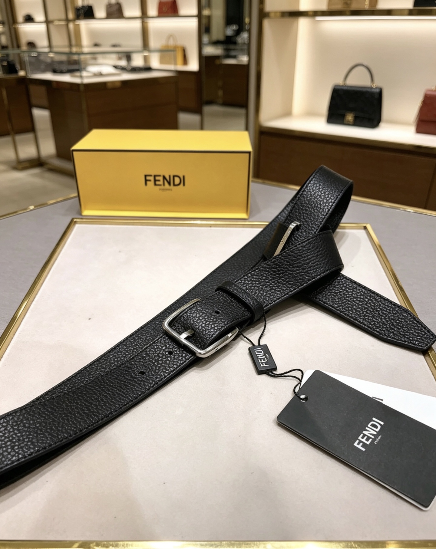 💯💯F 家 新款 宽35MM  F标志造型皮带，支持NFC针扣式钢环带扣，进口双面荔枝纹小牛皮搭配制成，