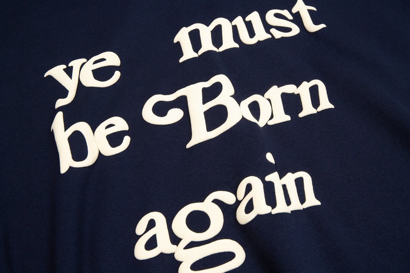 T34# P85毛圈款
 CPFM ye must be Born again必须重生连帽卫衣
每件衣服均有6张水洗注意贴纸赠送，上面写着
我很敏感！请用冷水水洗 自然晾干
毛圈款420克
黑 藏青 水泥灰
S M L XL
（同款加绒看款号T1）