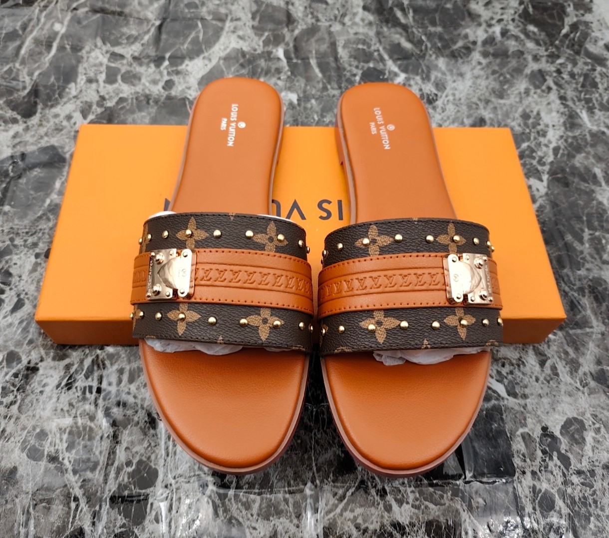 Louis Vuitton Lock It Flat Mule Sandal in Monogram Canvas - Luxury Slide 5 a1743951820998 6136