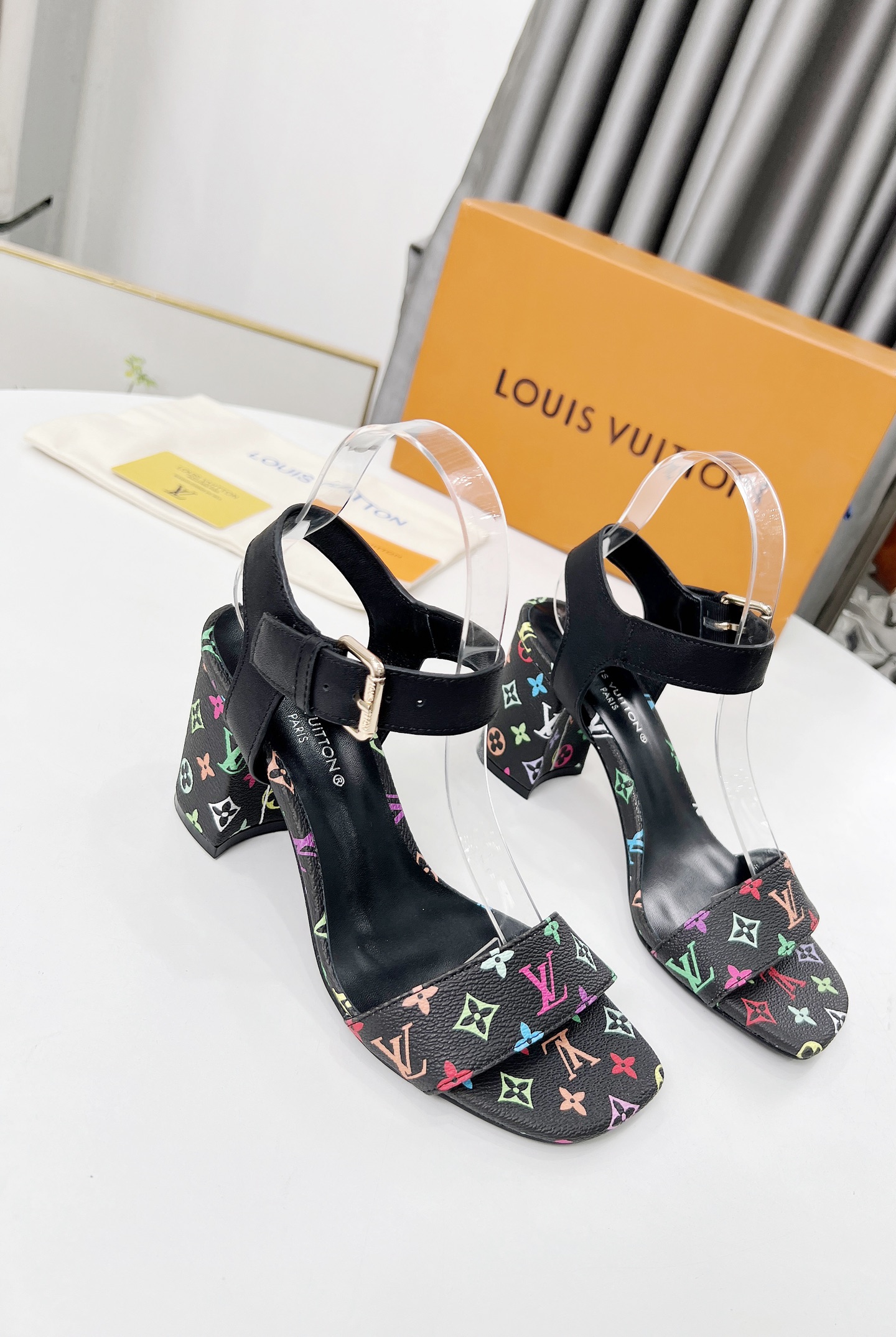 Louis Vuitton Monogram Multicolor Leather Sandals, Women's Classic Style 4 i1741582822081 9853 0 3
