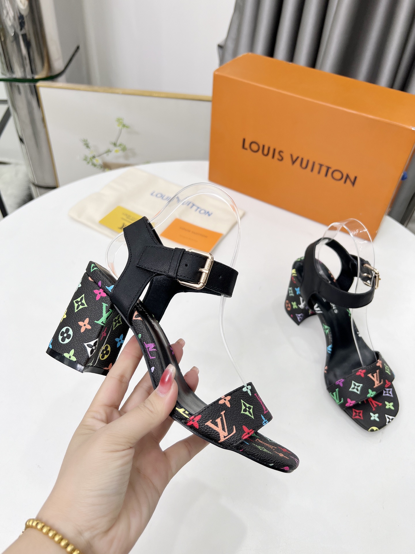 Louis Vuitton Monogram Multicolor Leather Sandals, Women's Classic Style 6 i1741582822101 5023 0 5
