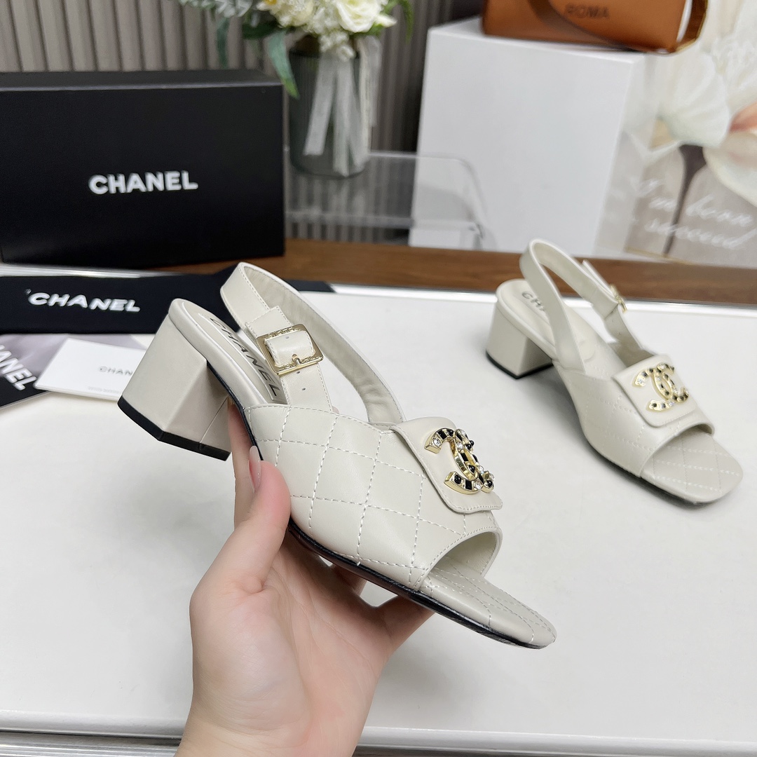 Chanel Zapatos Loafers Sandalias Alta calidad en línea
 Hardware de oro Dermis Piel oveja Seda Colección primavera Vintage