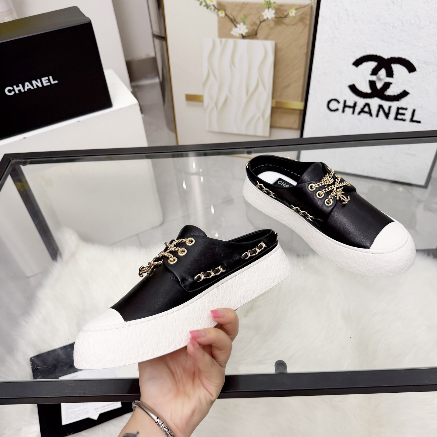 Chanel Style Leather Women's Shoes Lookbook Reference image 2